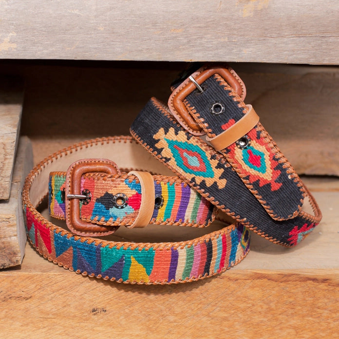 BLACK NAVAJO DESIGNED BELT
