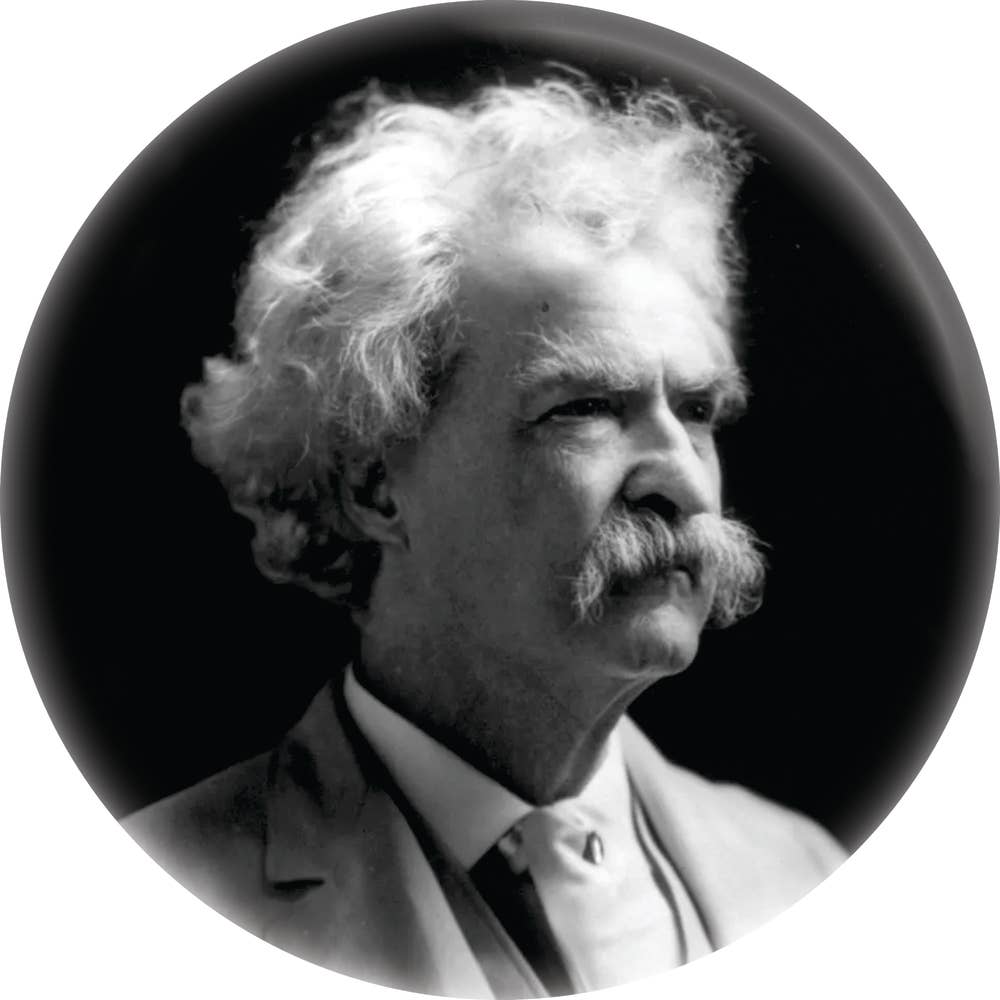 MARK TWAIN PIN-ON BUTTON