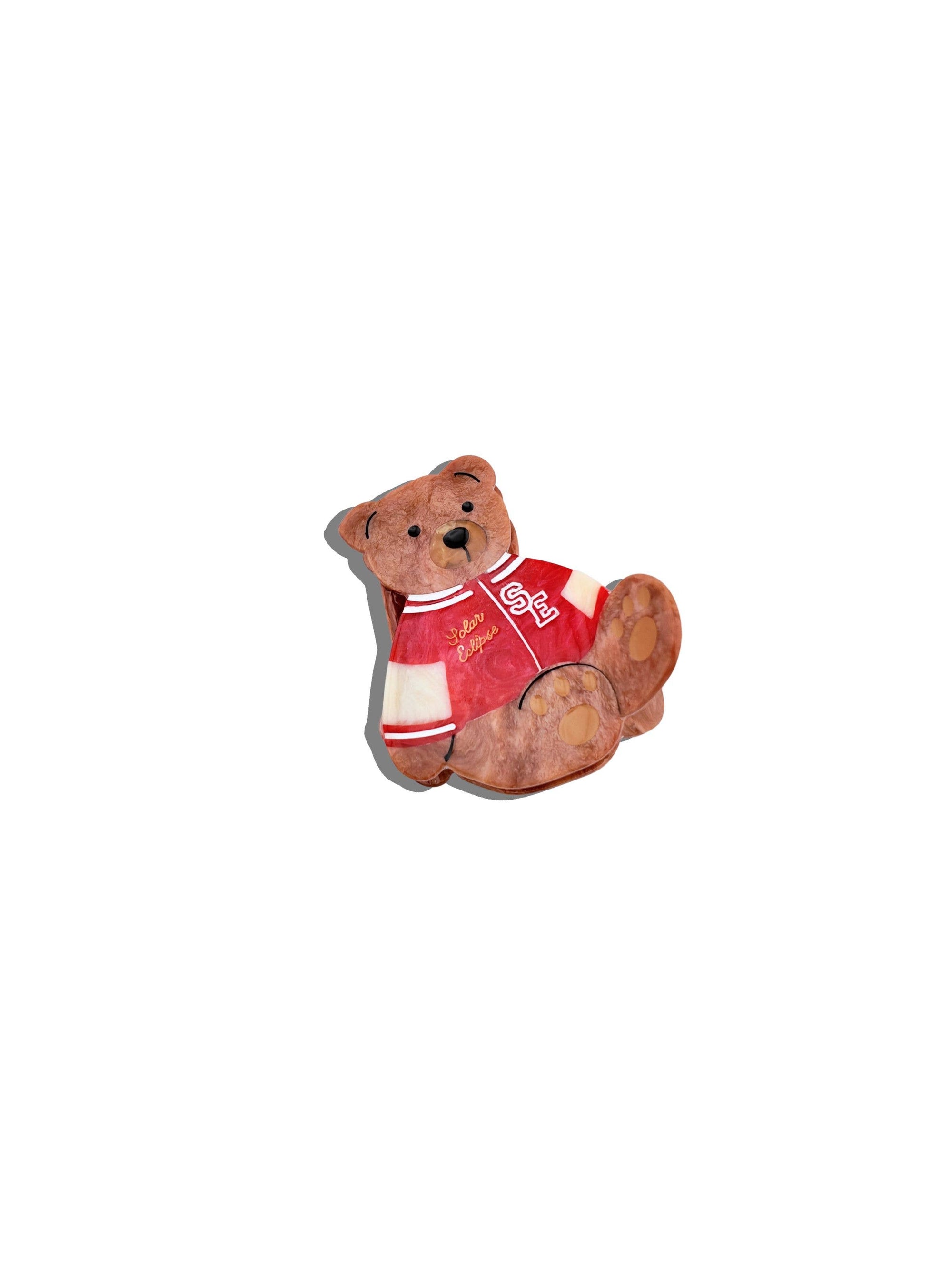HAND-PAINTED VARSITY TEDDY CLAW HAIR CLIP