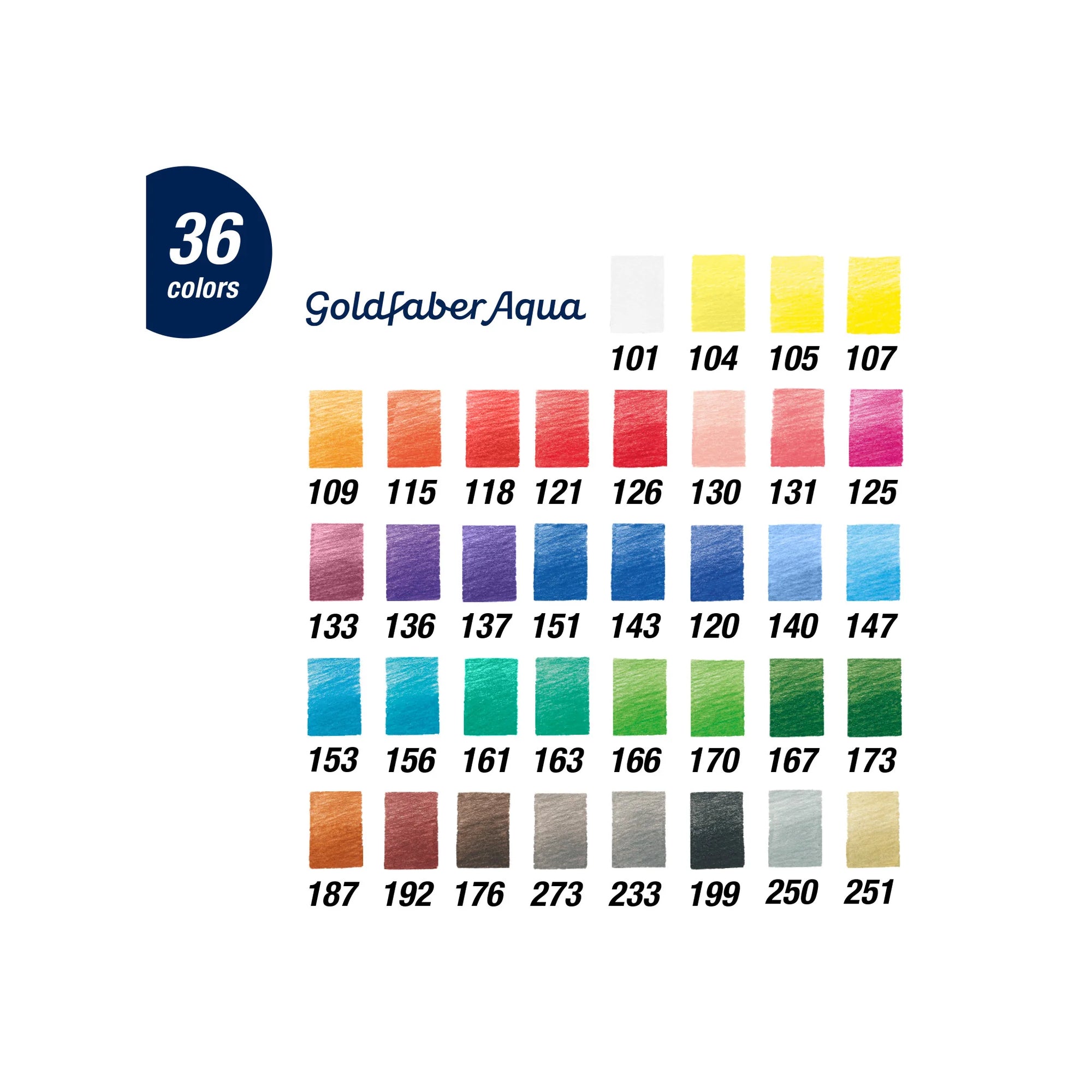 GOLDFABER AQUA WATERCOLOR PENCILS, TIN OF 36