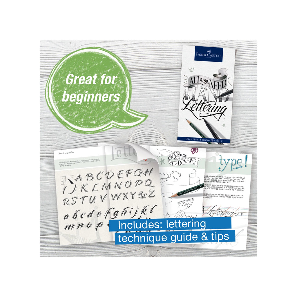 PITT ARTIST PEN, HAND LETTERING STARTER SET - WALLET OF 8