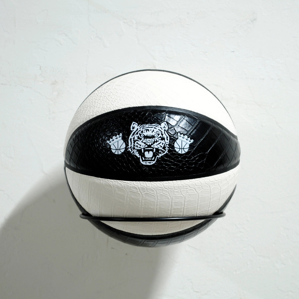 BLACK AND WHITE FAUX GATOR LEATHER BASKETBALL