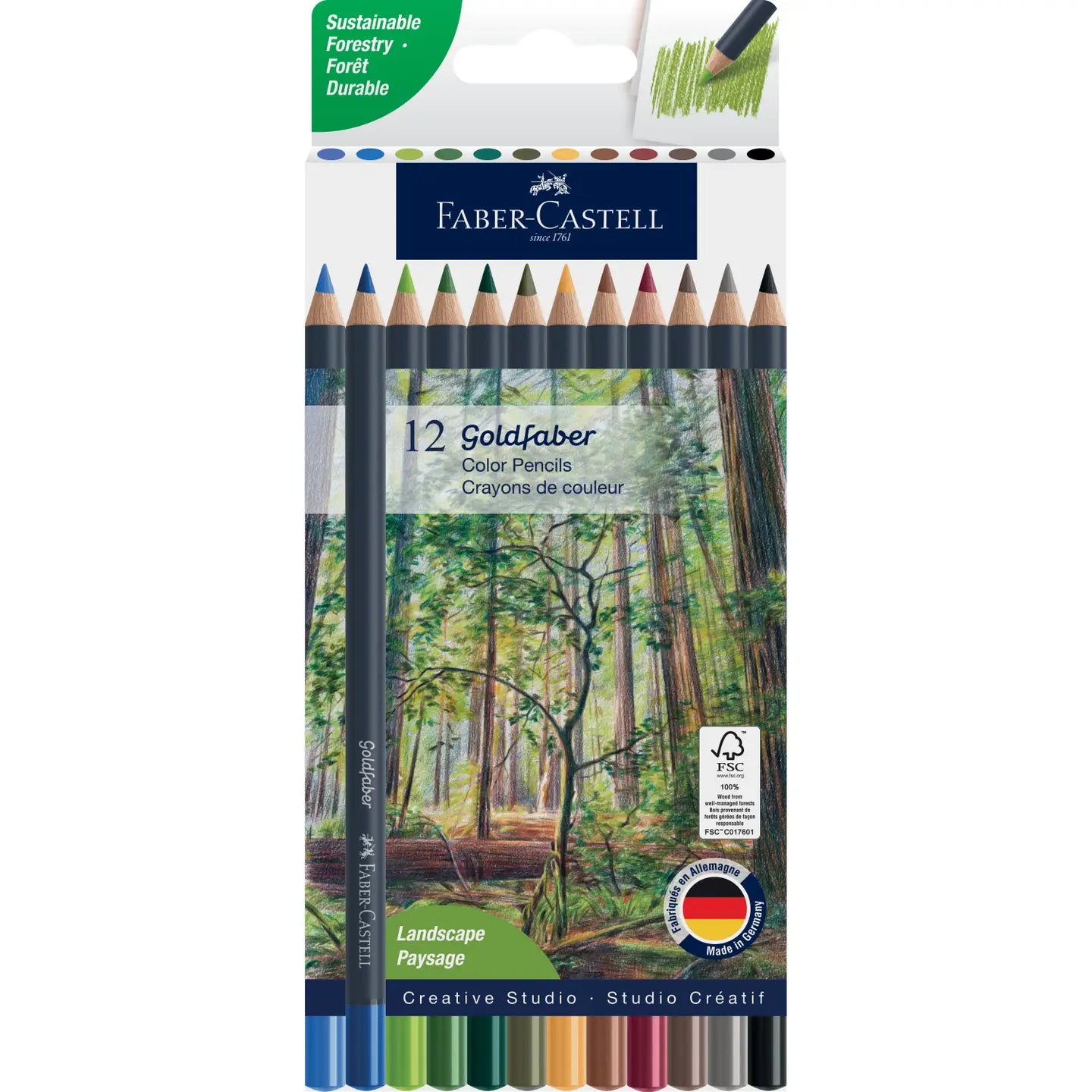 GOLDFABER AQUA WATERCOLOR PENCILS (BOX OF 12- LANDSCAPE)