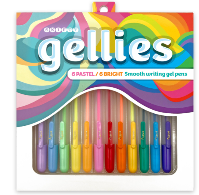 GELLIE PEN SET - 6 RAINBOW/6 PASTEL