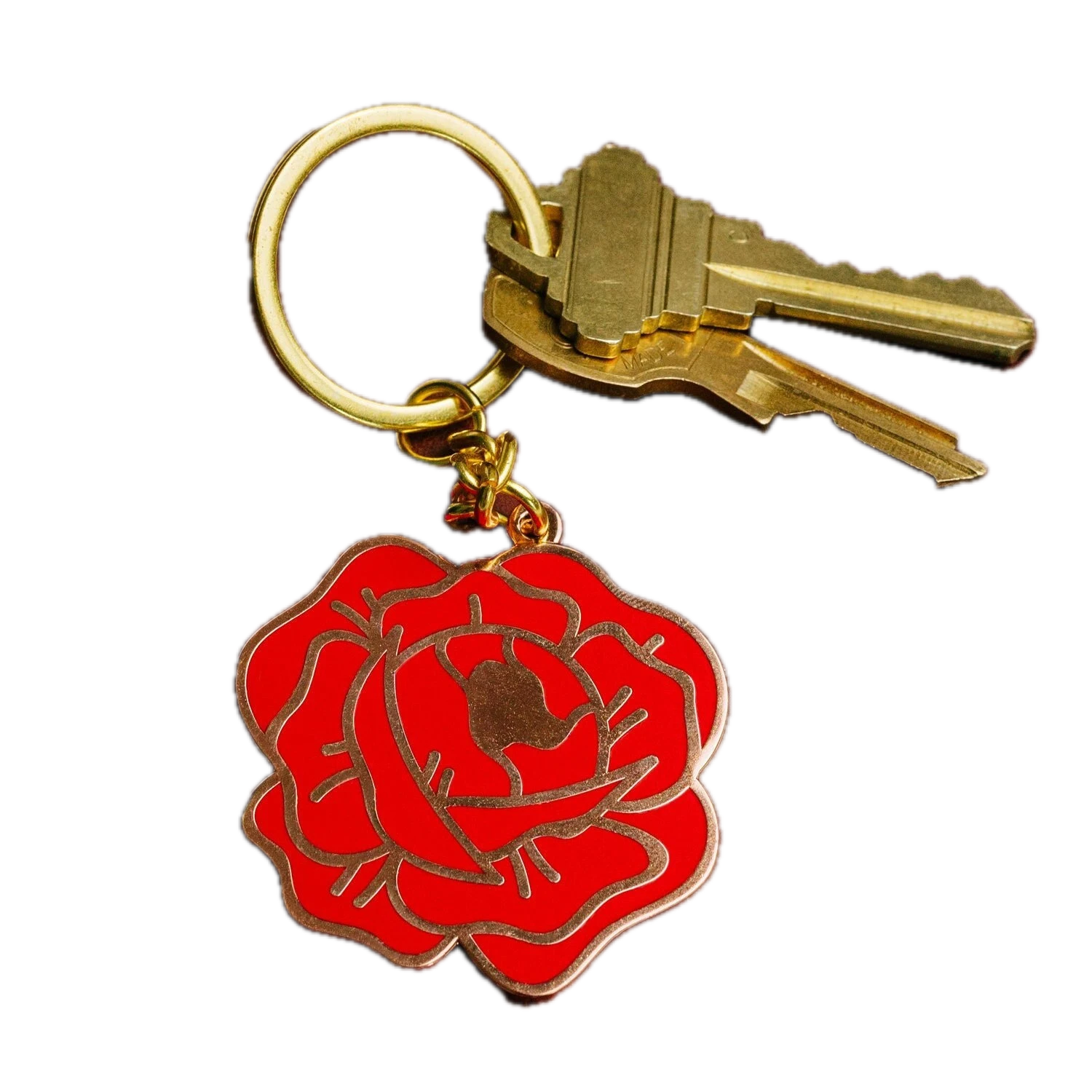 RED ROSE ENAMEL KEYCHAIN