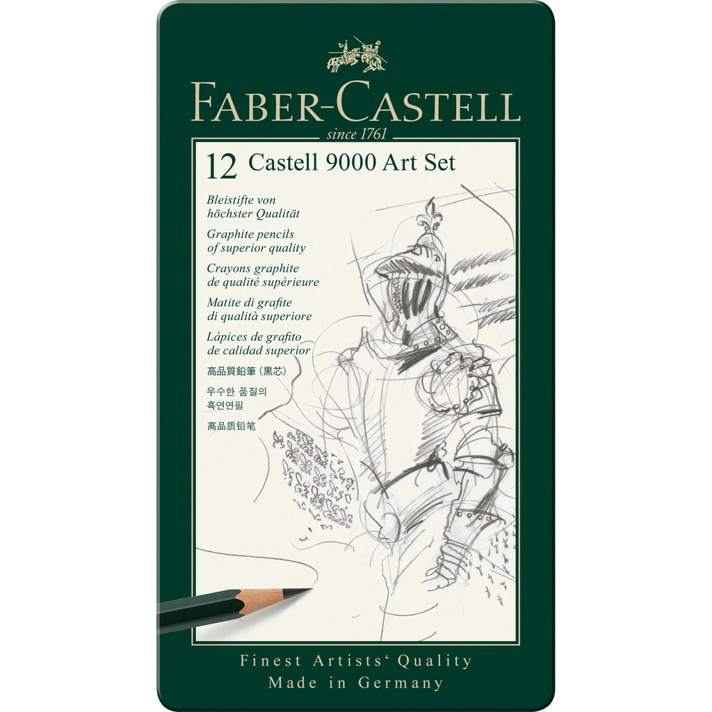 CASTELL 9000 GRAPHITE PENCILS, ART SET - TIN OF 12