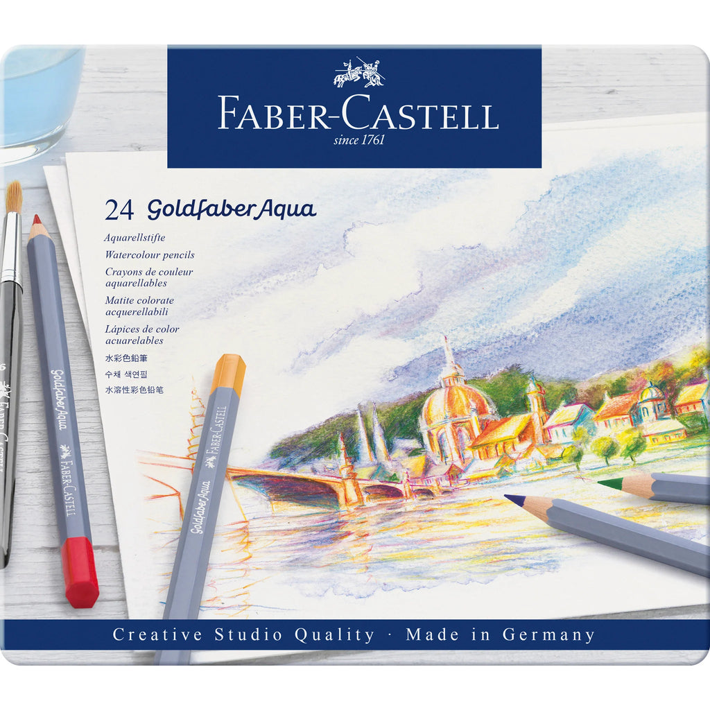 GOLDFABER AQUA WATERCOLOR PENCILS, TIN OF 24