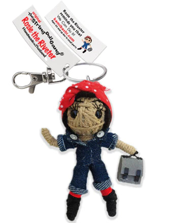 ROSIE THE RIVETER STRING DOLL KEYCHAIN