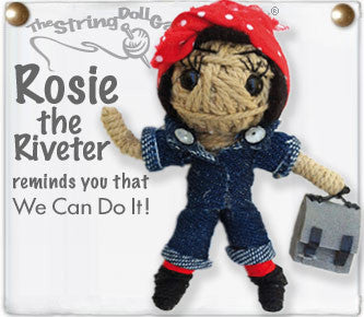 ROSIE THE RIVETER STRING DOLL KEYCHAIN