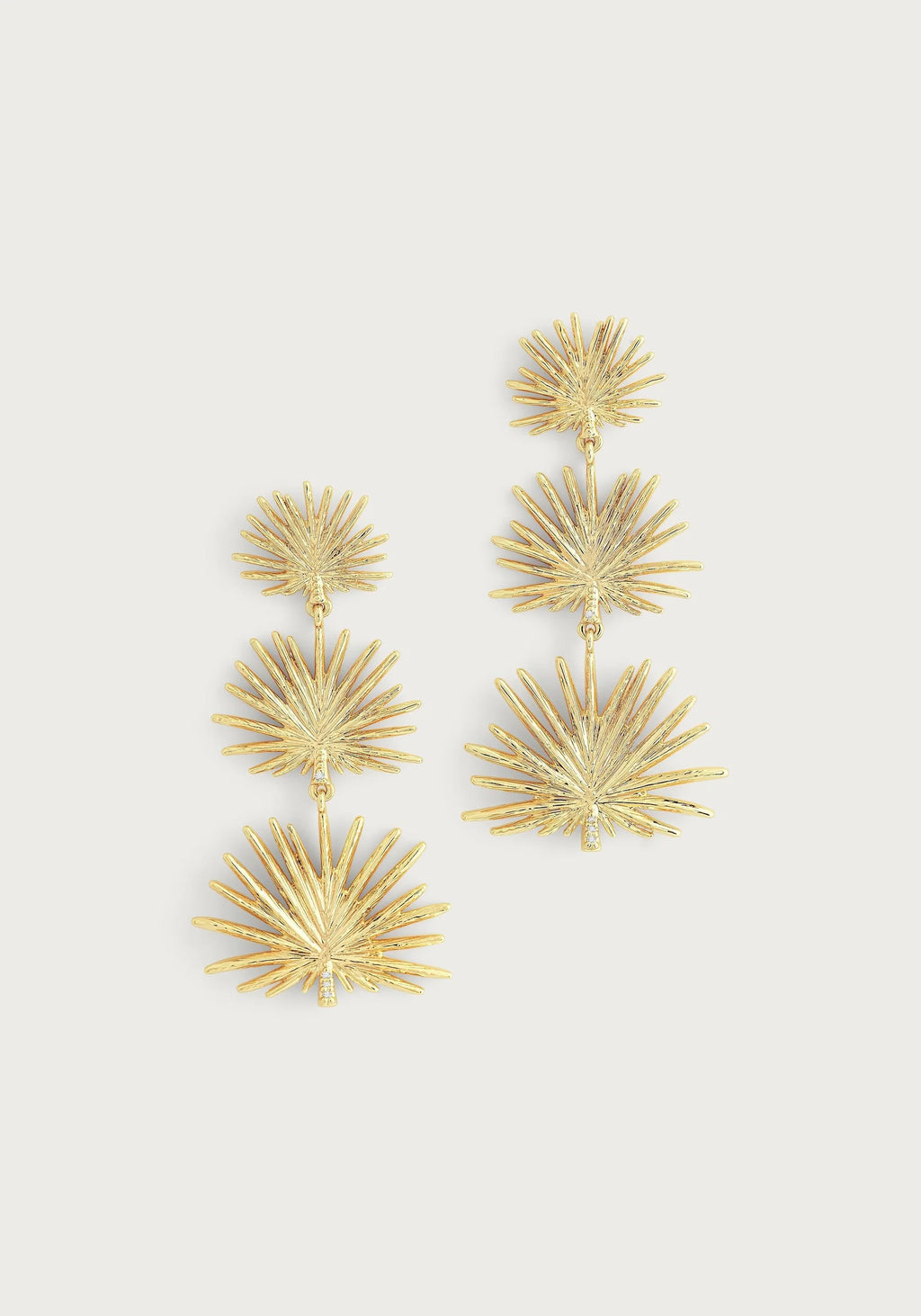 AA SMALL TRIPLE FAN PALM DANGLE EARRINGS