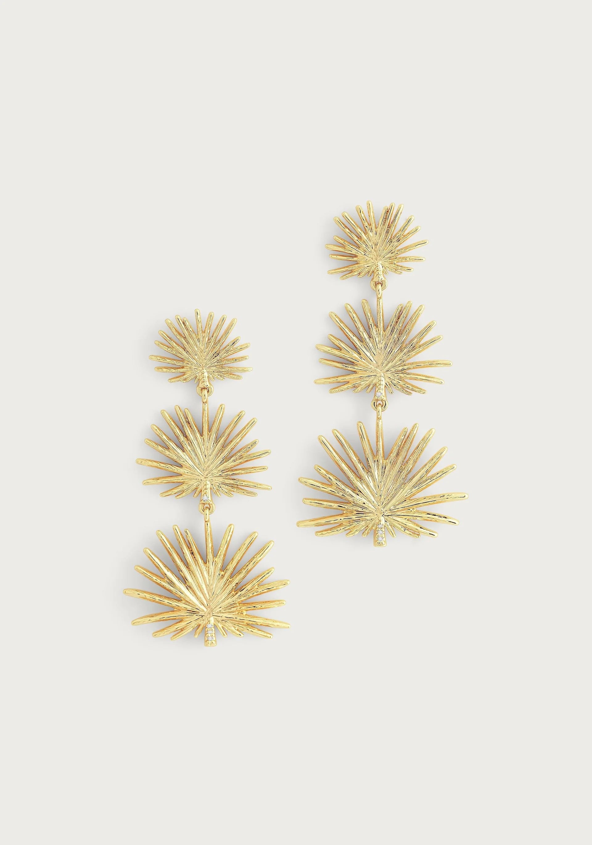AA SMALL TRIPLE FAN PALM DANGLE EARRINGS