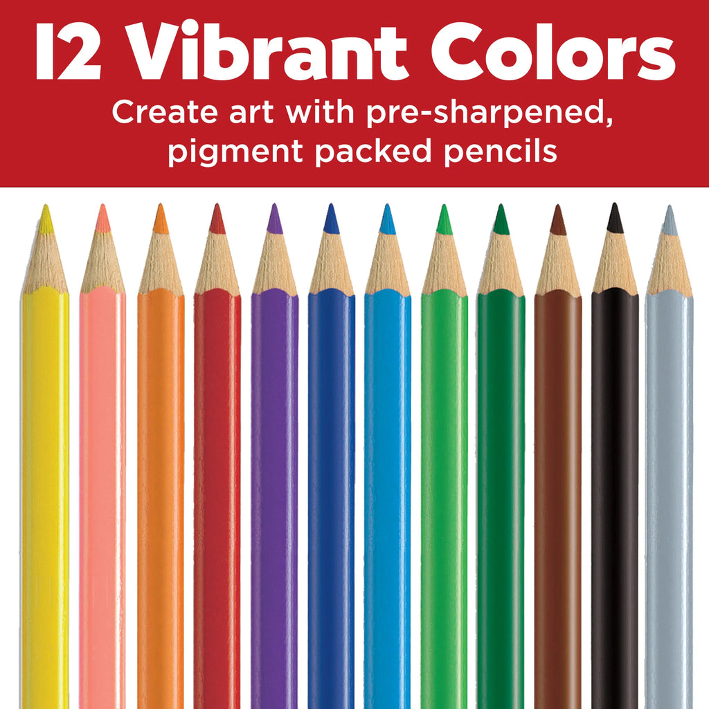 12 TRIANGULAR COLORED ECOPENCILS