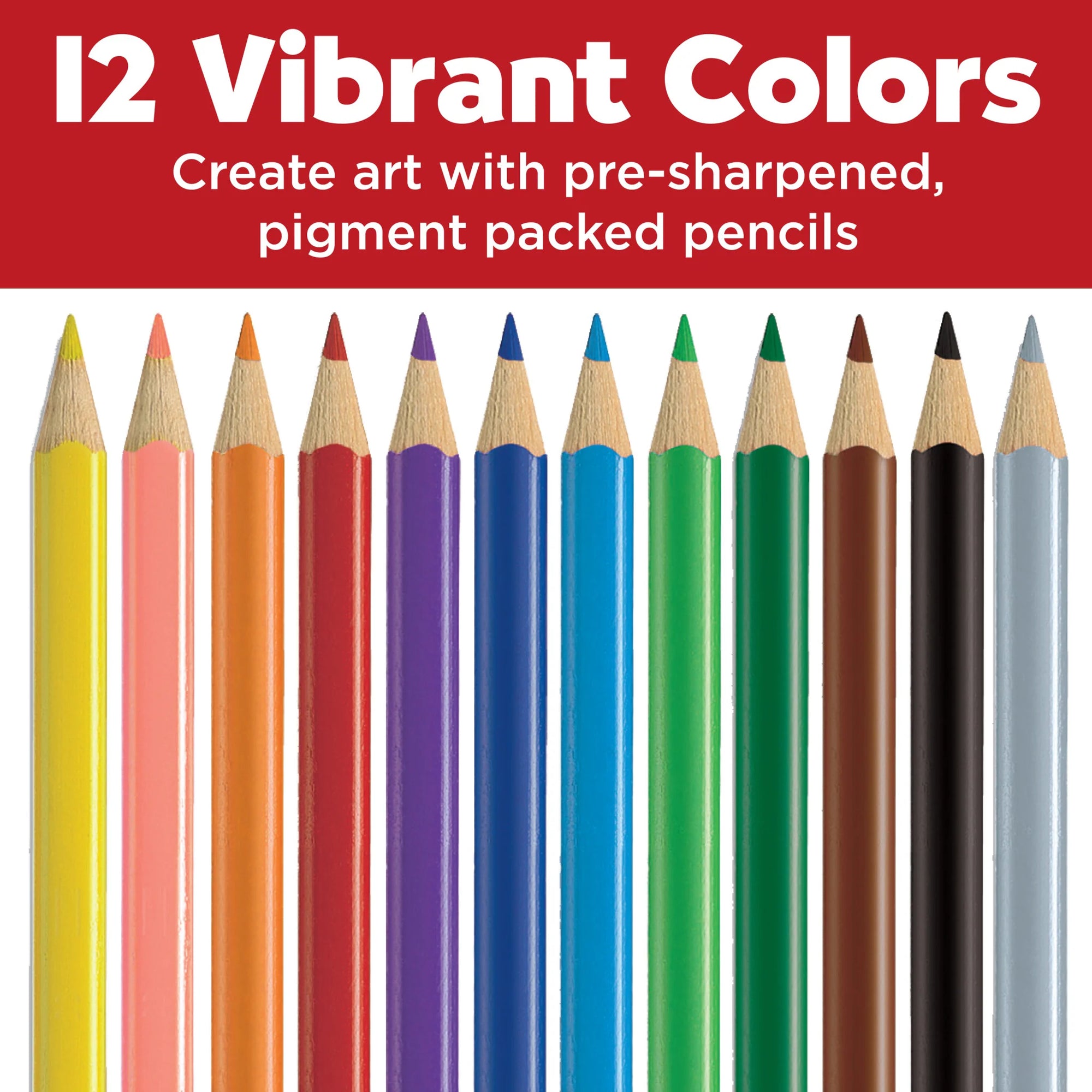 12 TRIANGULAR COLORED ECOPENCILS