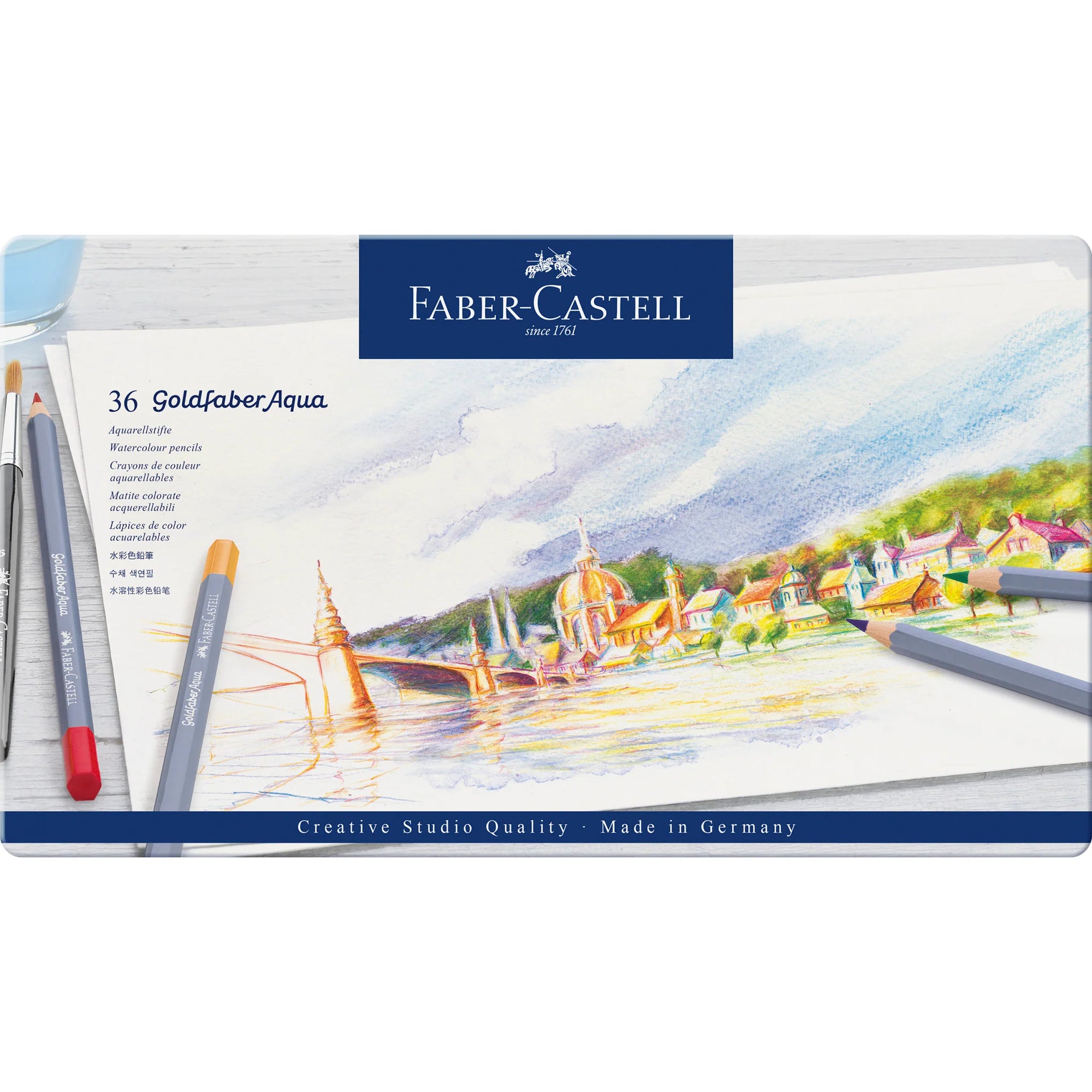 GOLDFABER AQUA WATERCOLOR PENCILS, TIN OF 36
