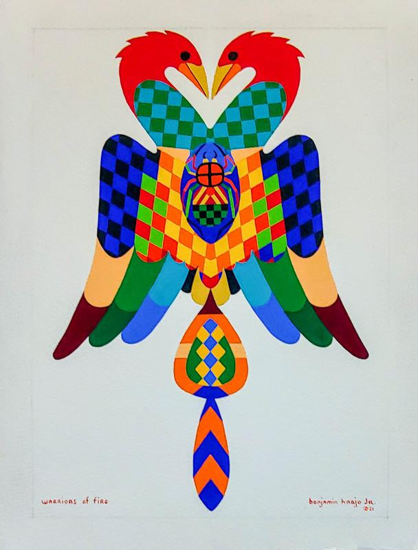 WARRIORS OF FIRE BEN HARJO PRINT