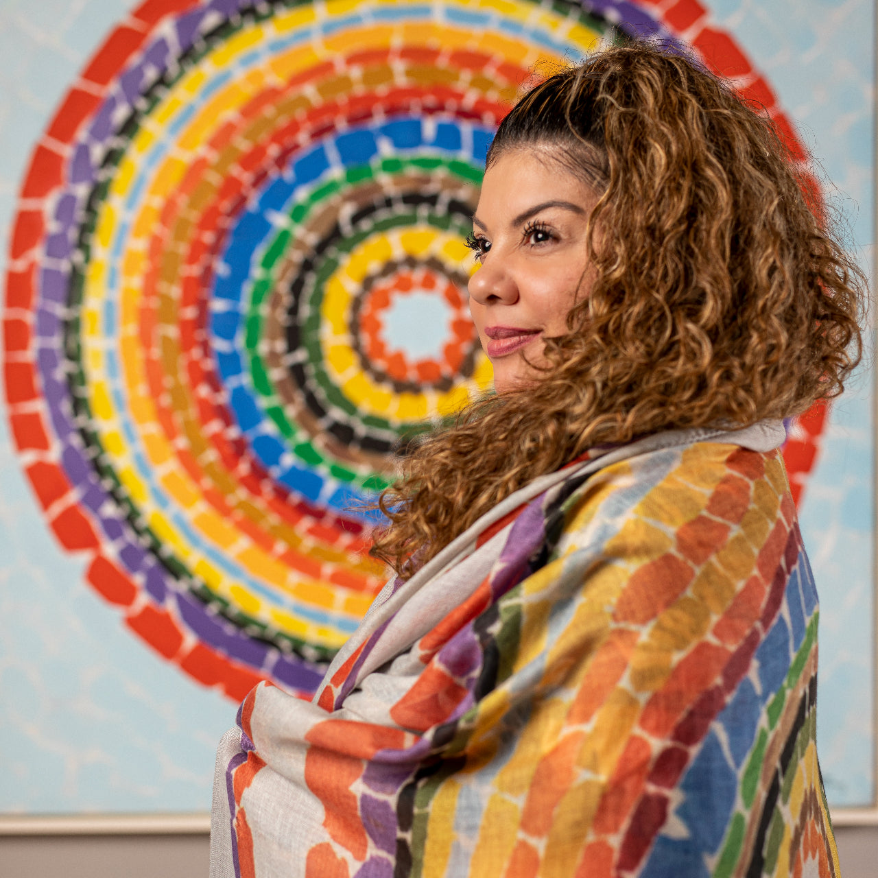 LUNAR RENDEZVOUS―CIRCLE OF FLOWERS SCARF